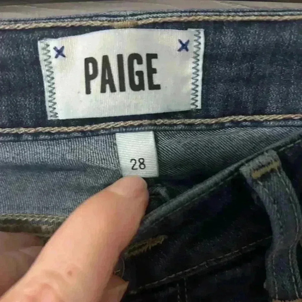 Paige Verdugo Ultra Skinny Size 28 Silas Distressed. Medium/Dark wash. - Picture 7 of 12